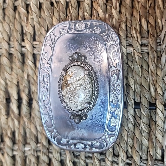 Source Unknown Accessories - Lace agate western belt buckle